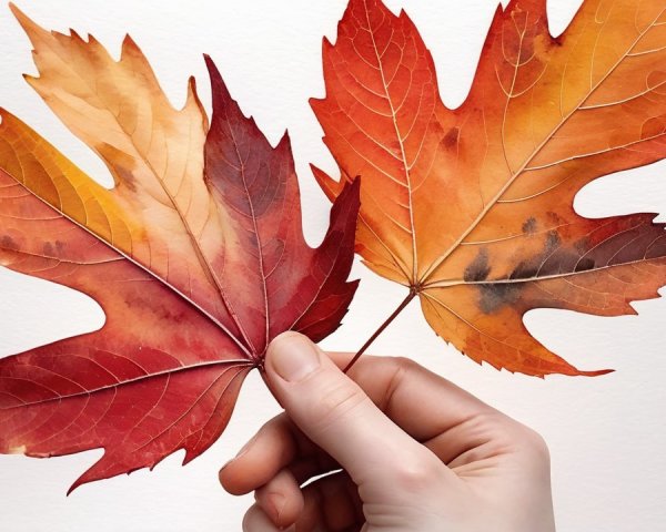 Vibrant Autumn Leaves Against White Background