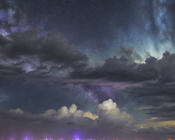 Vibrant Night Sky with Stars and Milky Way Display