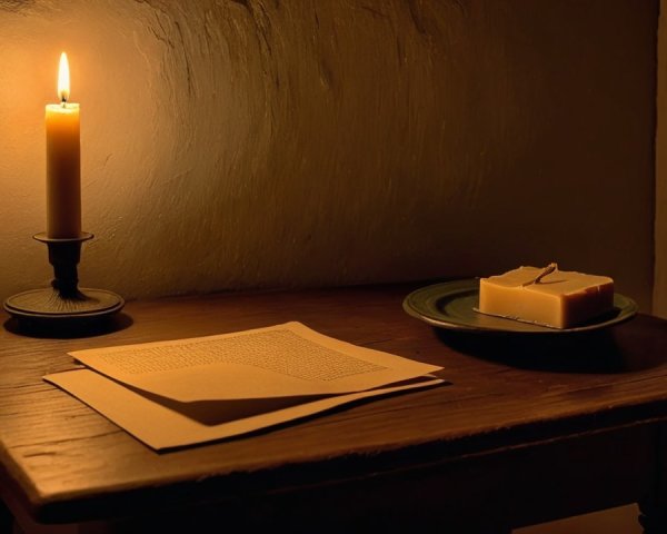 Cozy Setting with Candlelight and Textured Wall