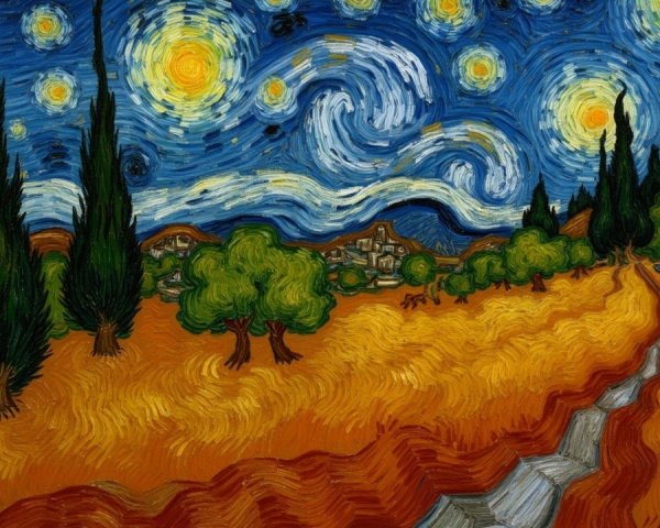 Vibrant Night Sky with Stars and Crescent Moon Scene