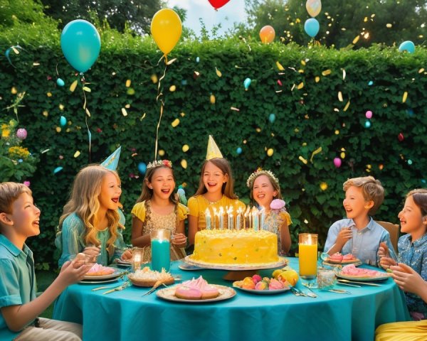 Joyful Backyard Birthday Celebration with Colorful Decor