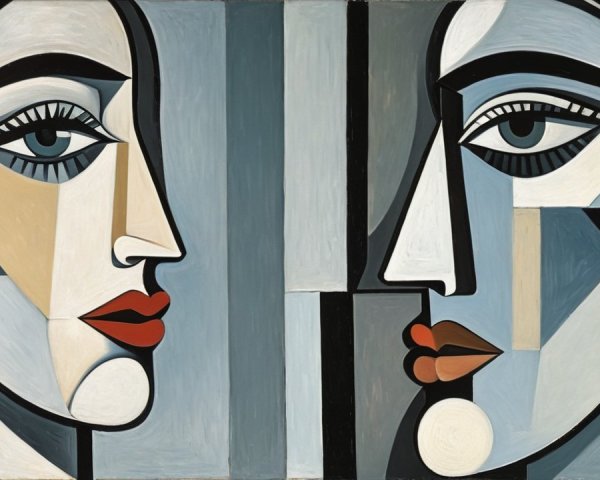 Abstract Geometric Representation of Two Faces