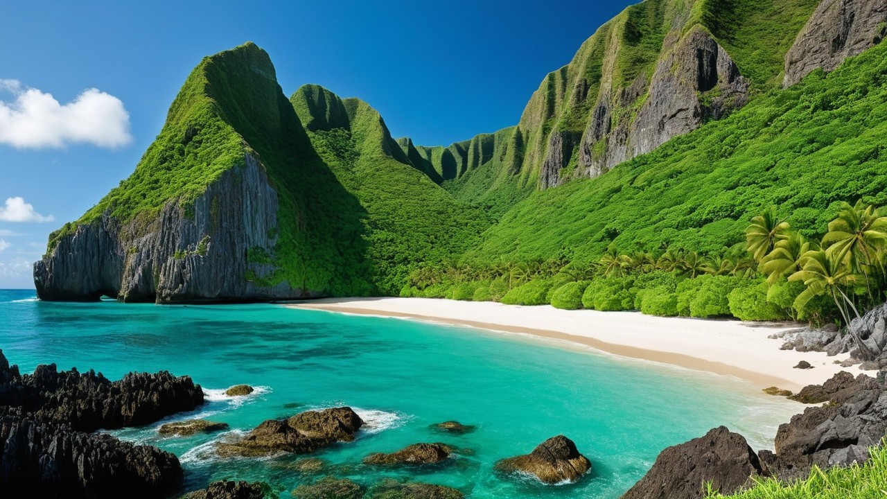 Tropical Beach with White Sand and Turquoise Waters