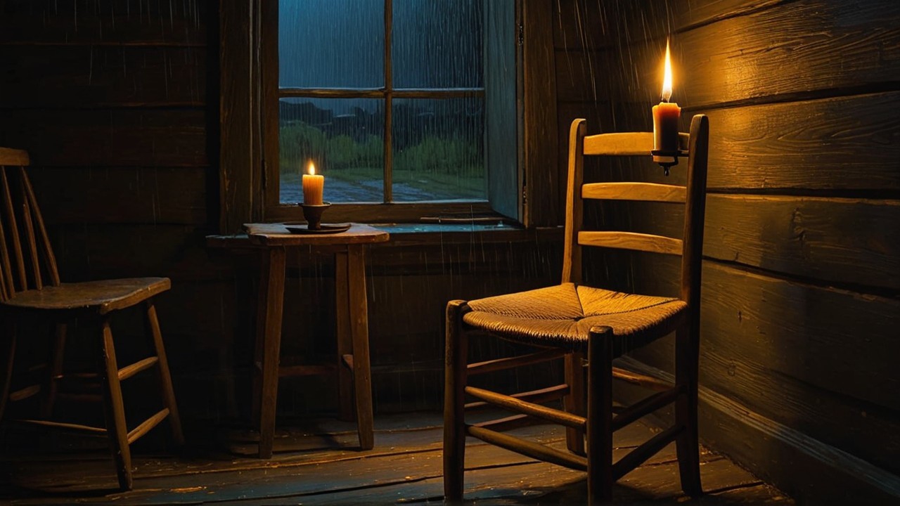Serene Interior Scene with Wooden Chair and Table