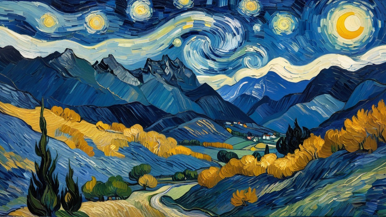 Vibrant Night Sky with Stars and Radiant Moon Scene