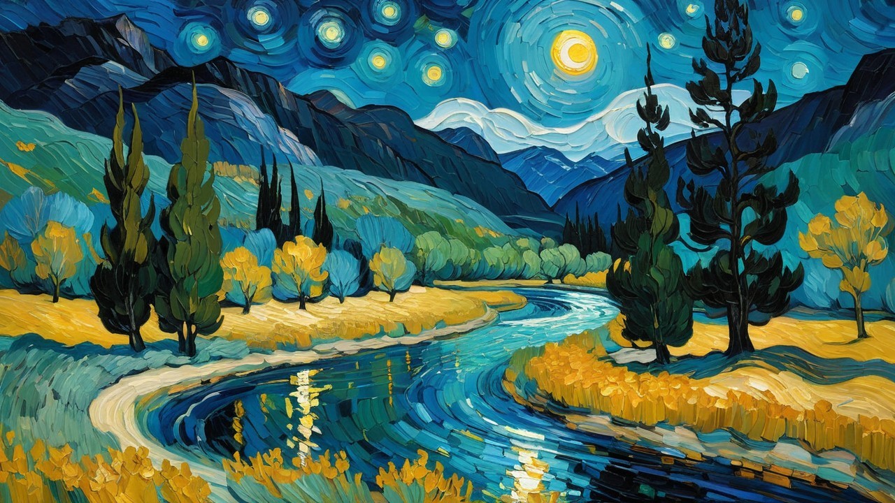 Vibrant Landscape with River and Autumn Foliage