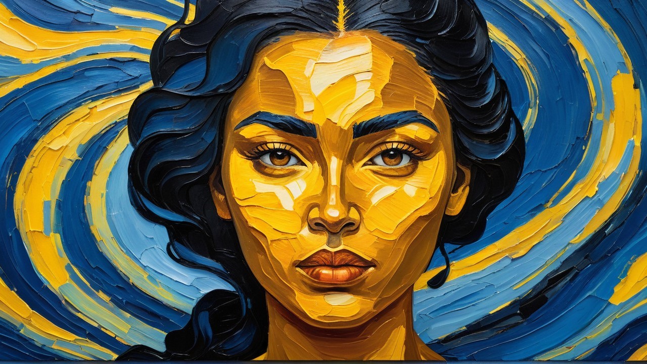 Portrait of a Woman with Golden-Yellow Hues