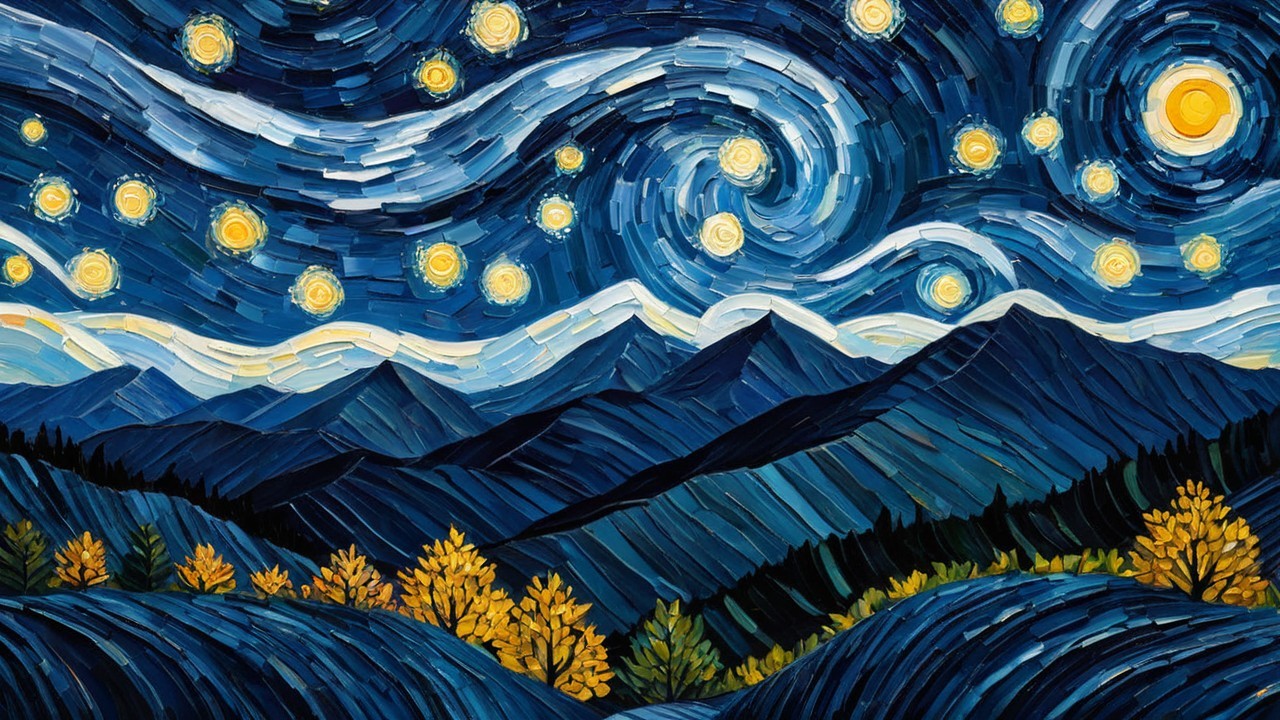 Vibrant Night Sky Interpretation with Autumn Landscape