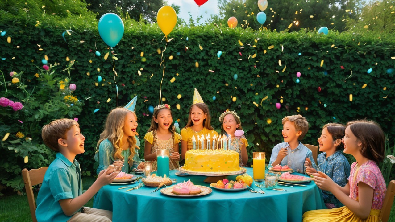 Joyful Backyard Birthday Celebration with Colorful Decor