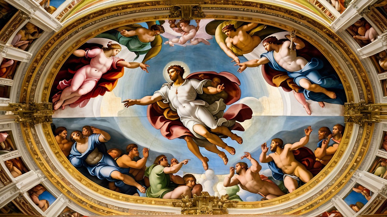 Ceiling Mural of Christ Ascending with Angels