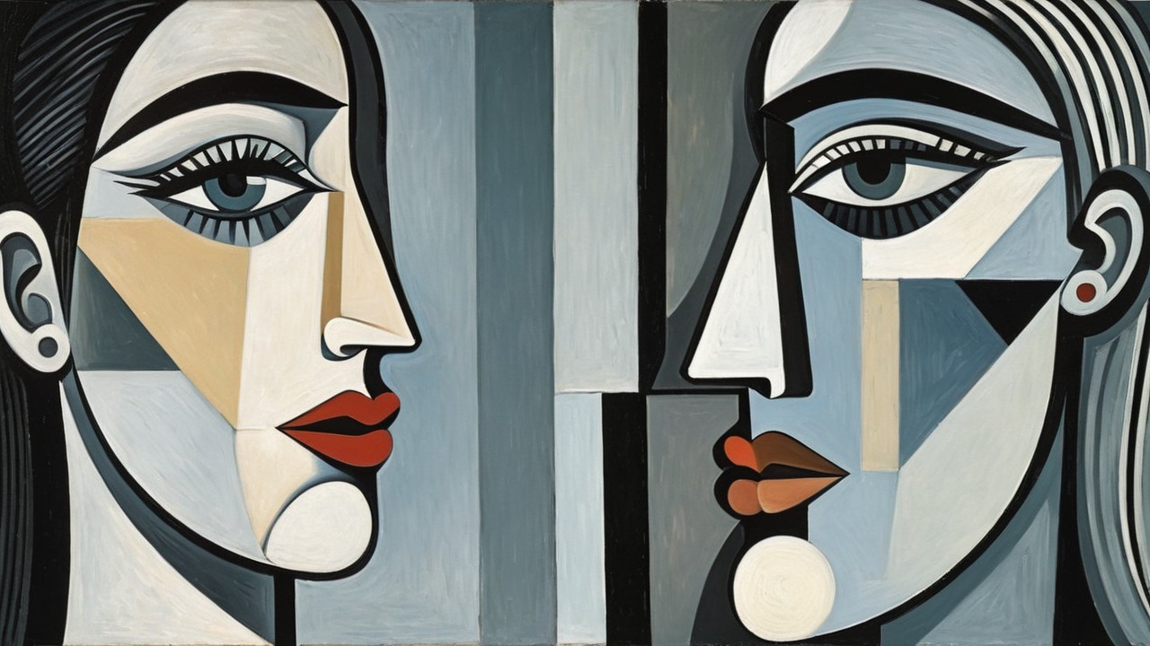 Abstract Geometric Representation of Two Faces