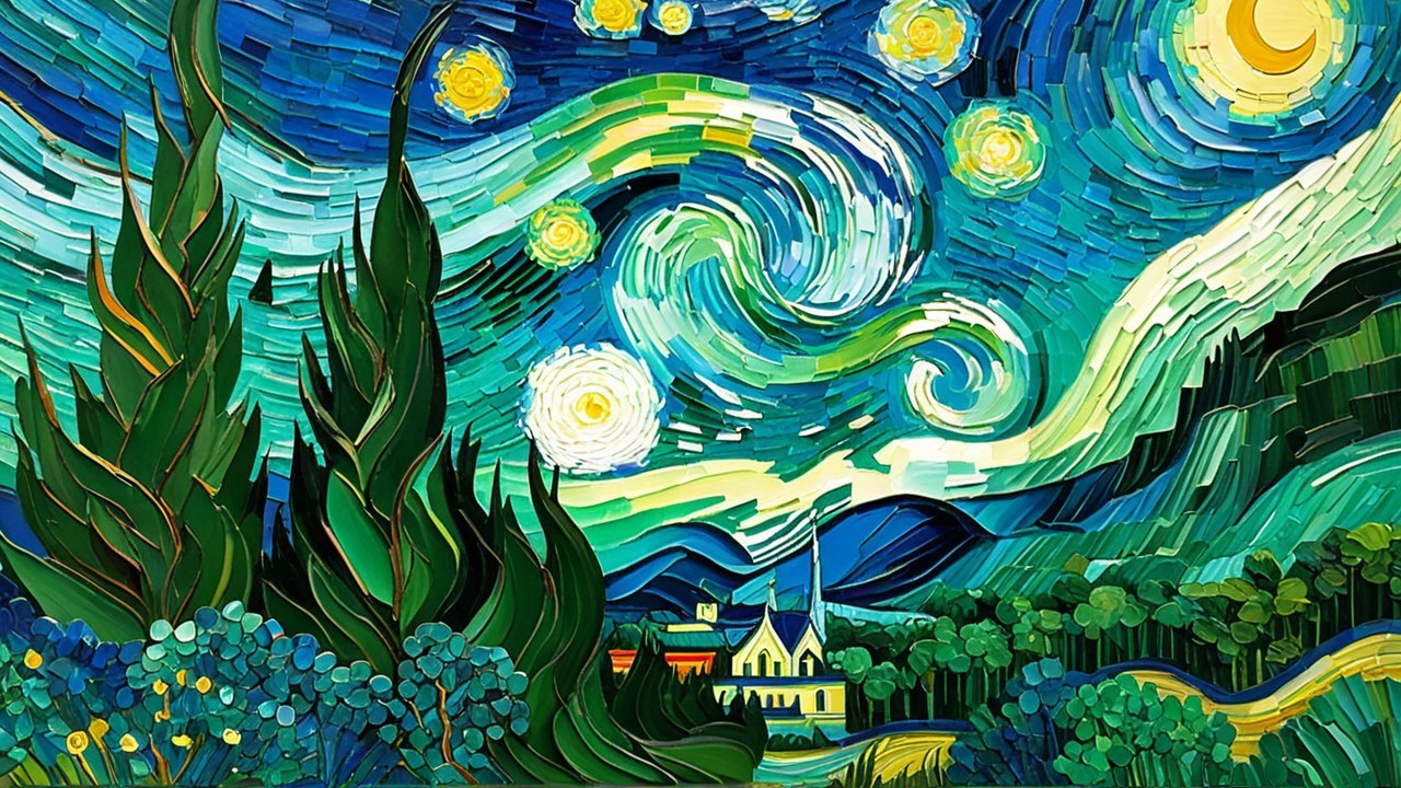 Quilling Art of Starry Night with Detailed Elements