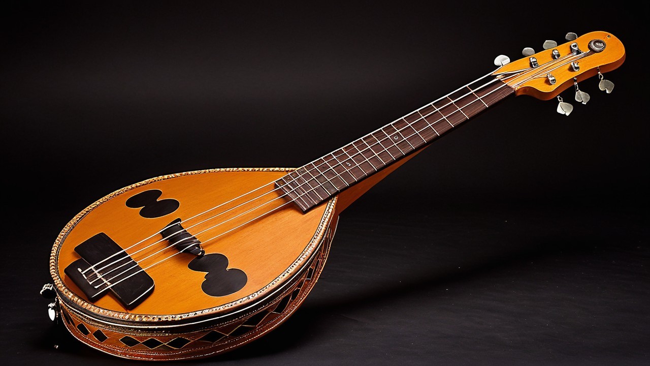 Beautifully Crafted Mandolin with Intricate Inlays
