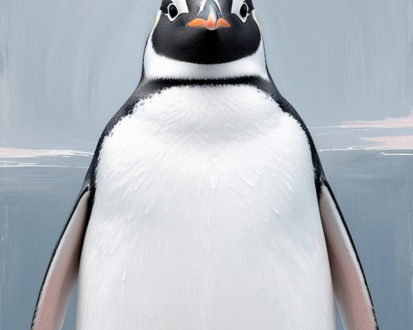 Close-Up of Penguin with Black and White Plumage