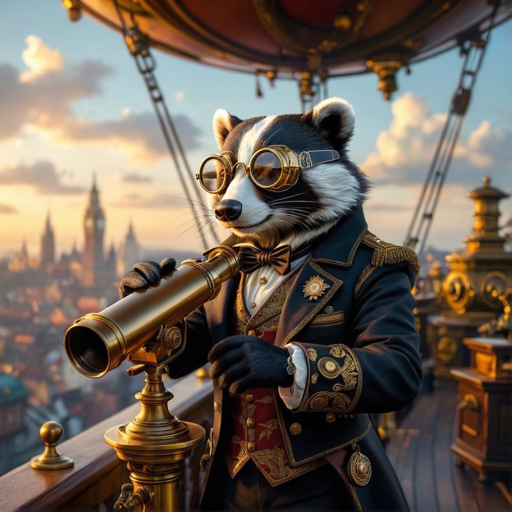 Badger Explorer on a Steampunk Airship