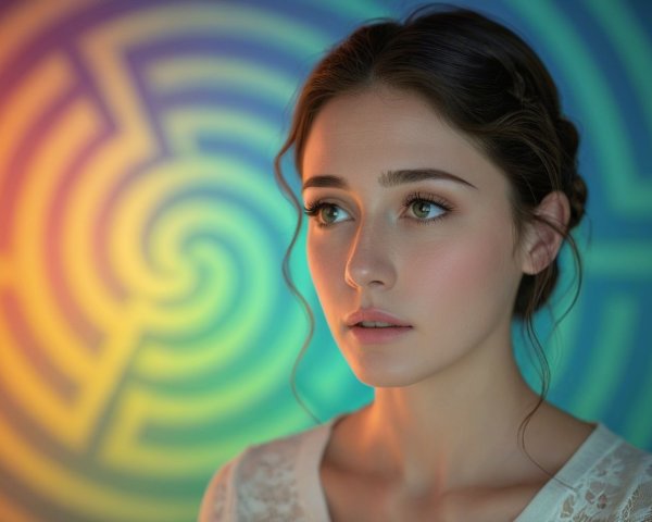 Close-Up Portrait of a Young Woman with Soft Makeup
