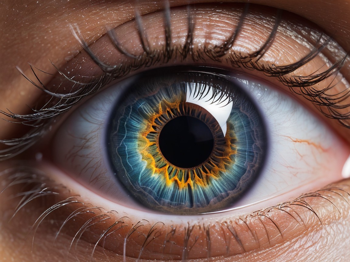 Close-Up of a Human Eye with Vibrant Iris Details