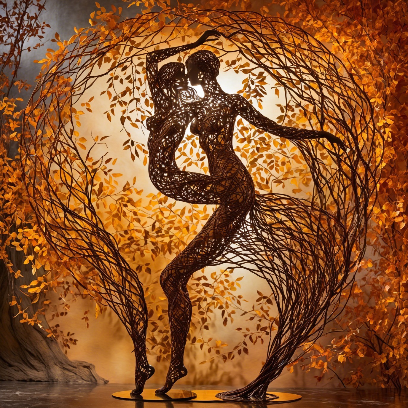 Intricate Sculptures of Embracing Human Figures