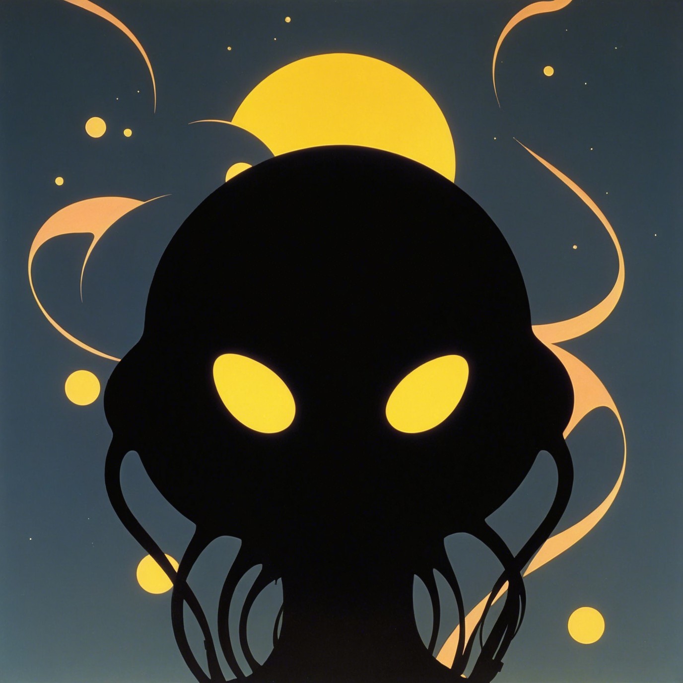 Symmetrical Abstract Artwork with Glowing Elements