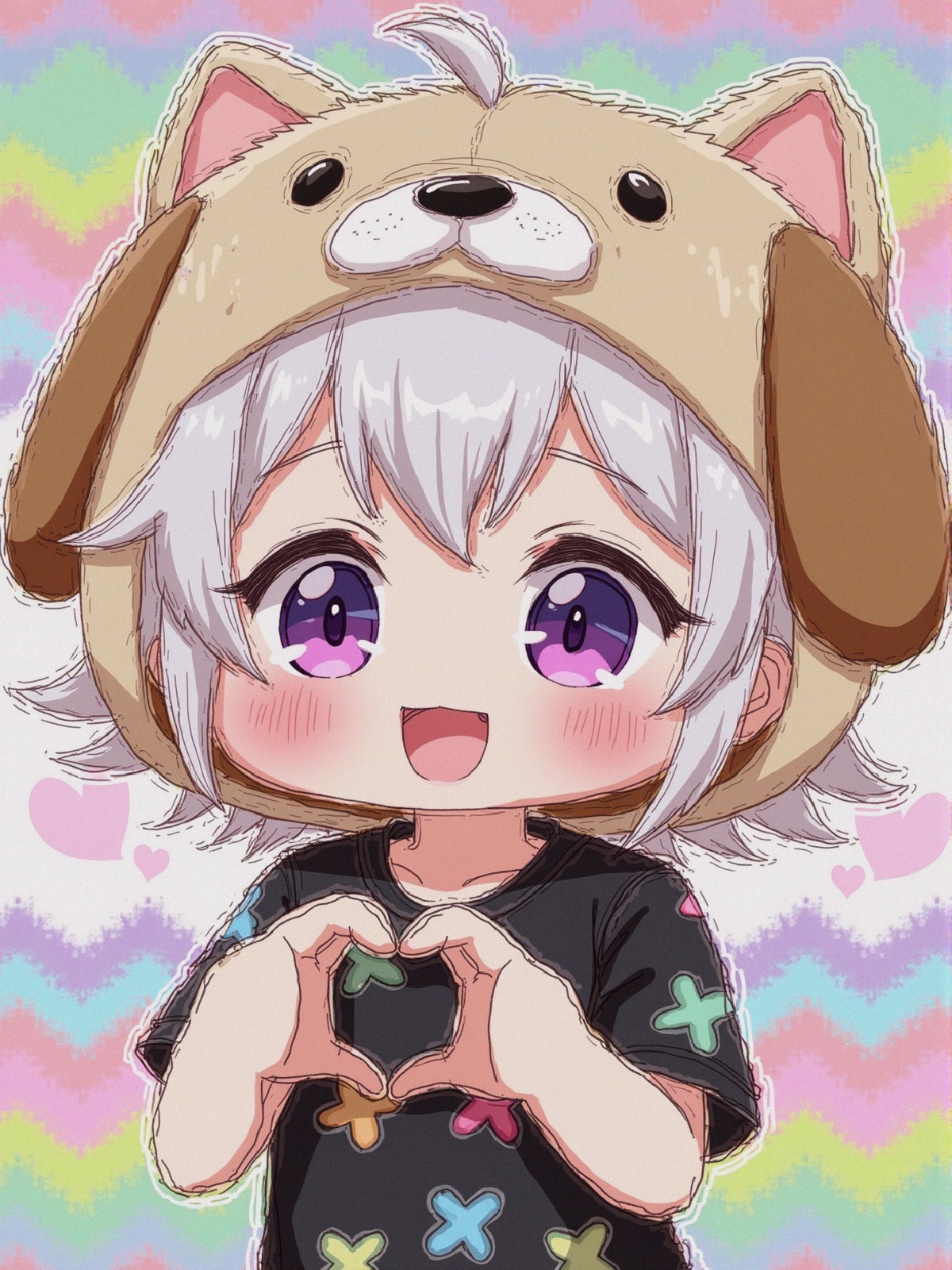 Anime Character with Silver Hair and Purple Eyes