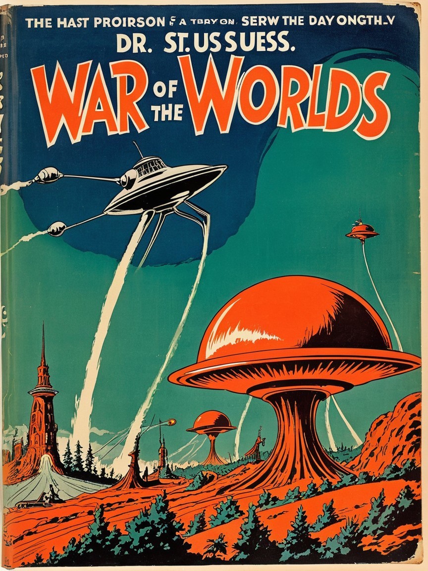 Futuristic Book Cover for War of the Worlds Theme
