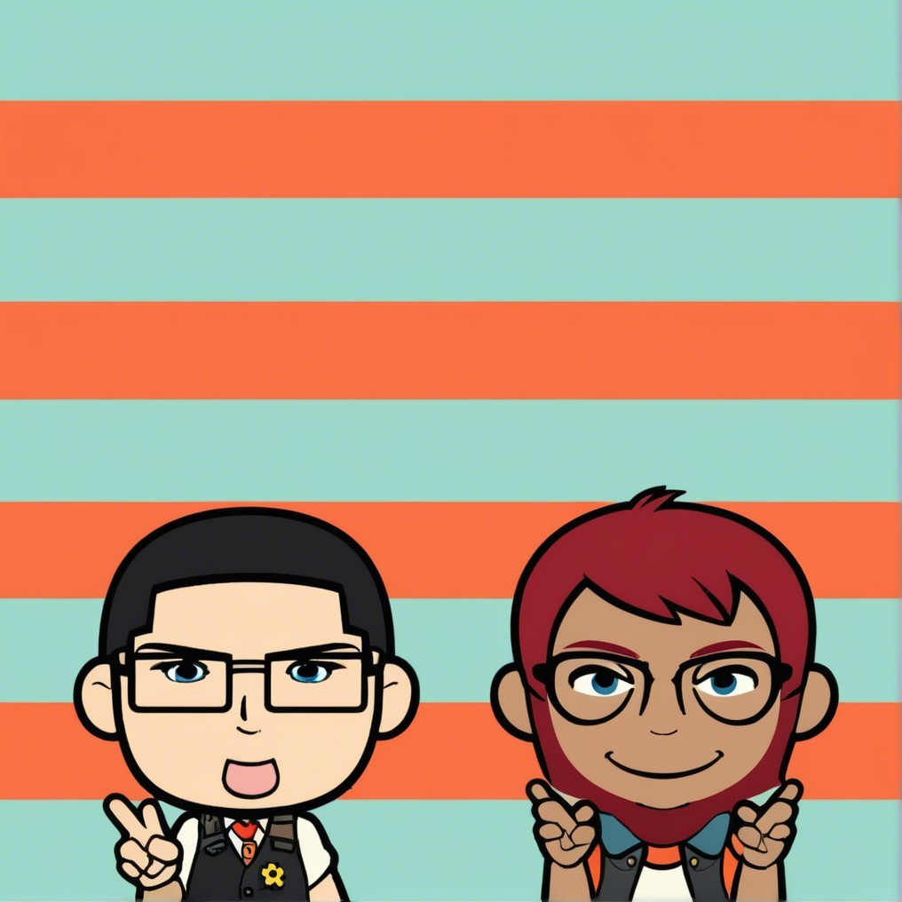 Animated Characters with Cheerful Expressions and Gestures