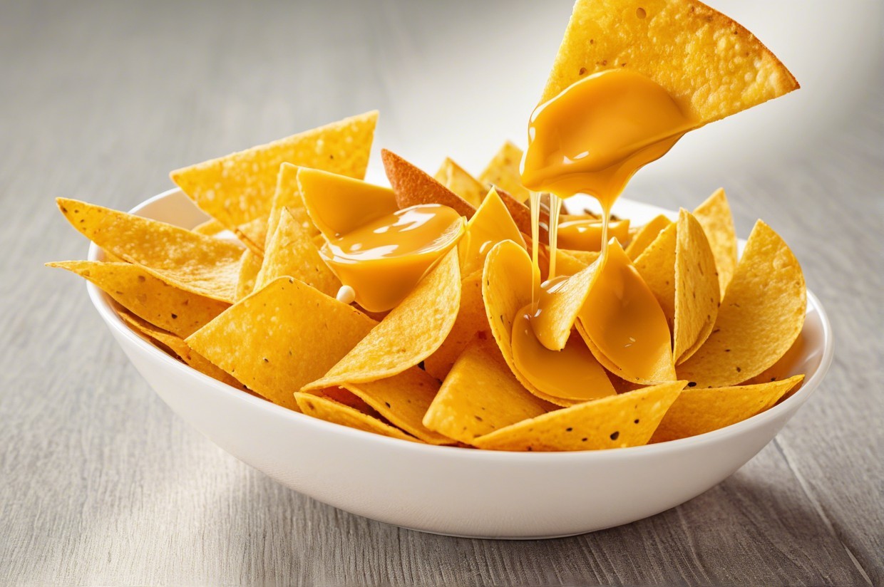 Crispy Tortilla Chips with Creamy Cheese Sauce