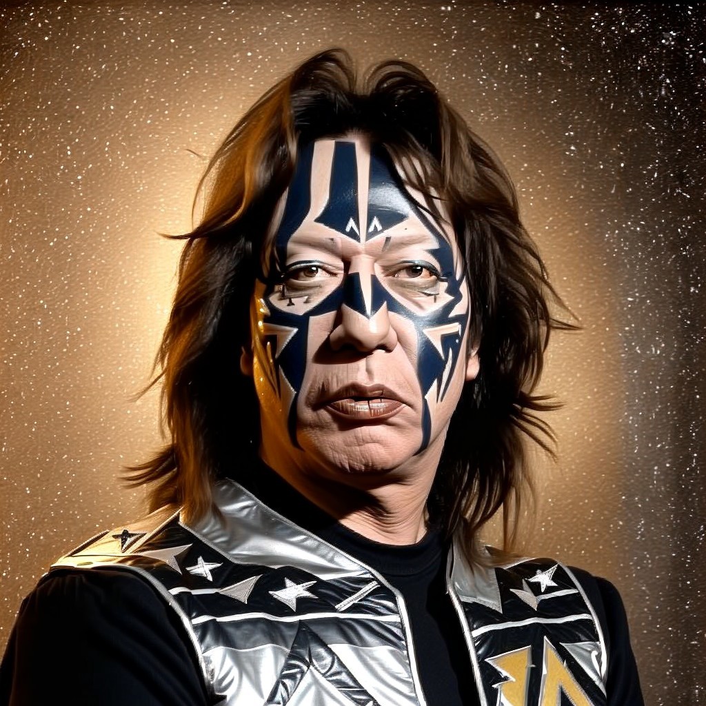 Striking Face Paint with Geometric Star Designs