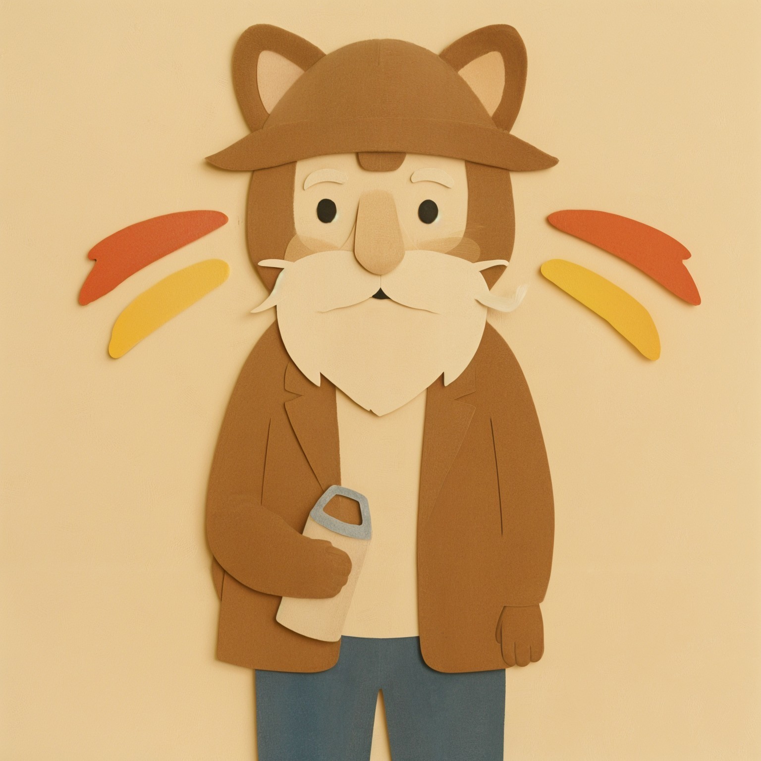 Whimsical Illustration of a Friendly Character in Hat