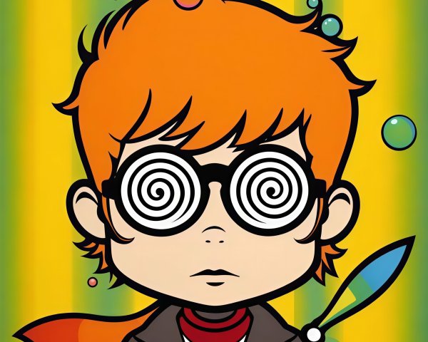 Vector Art Portrait of a Young Person in Cartoon Style