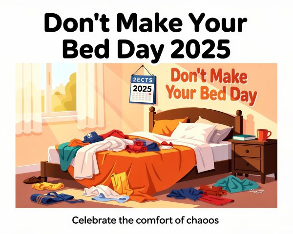 Illustrated Bedroom Scene for Don't Make Your Bed Day