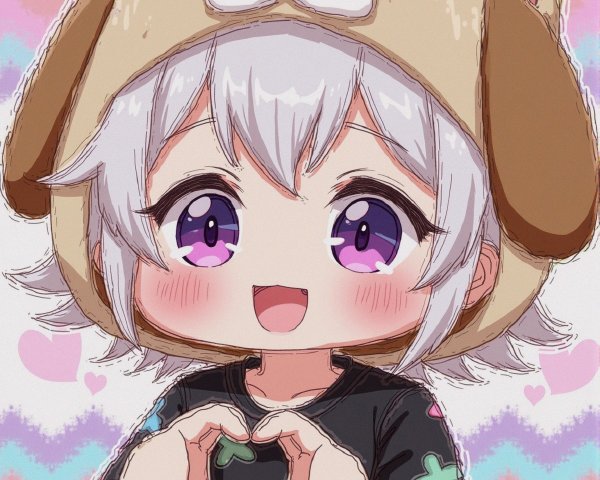 Anime Character with Silver Hair and Purple Eyes