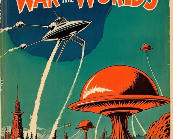 Futuristic Book Cover for War of the Worlds Theme
