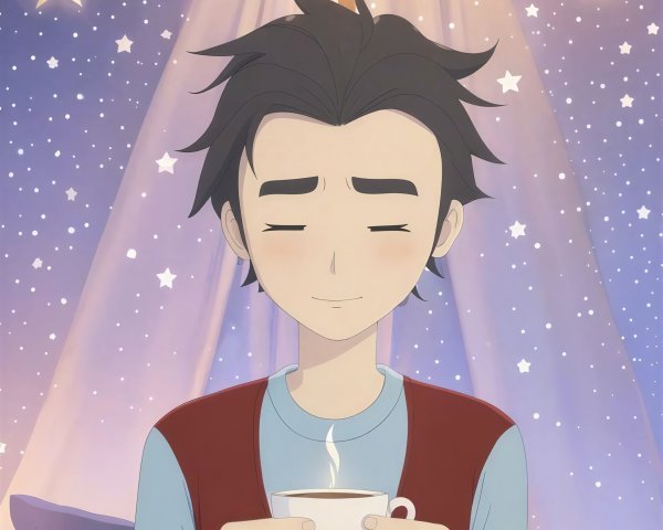 Painting of a woman in a starry galaxy setting