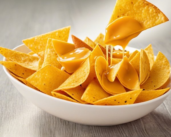 Crispy Tortilla Chips with Creamy Cheese Sauce