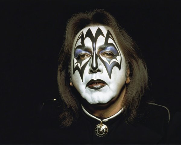 Person with Elaborate Black and White Face Paint