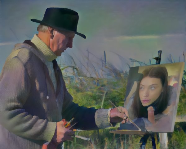 Painter in a Grassy Field Capturing a Dreamy Scene