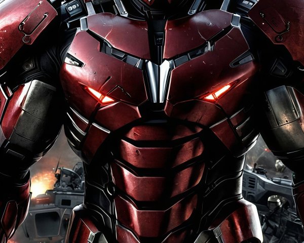 Intricate Full Body Shot of IronBat Superhero Armor