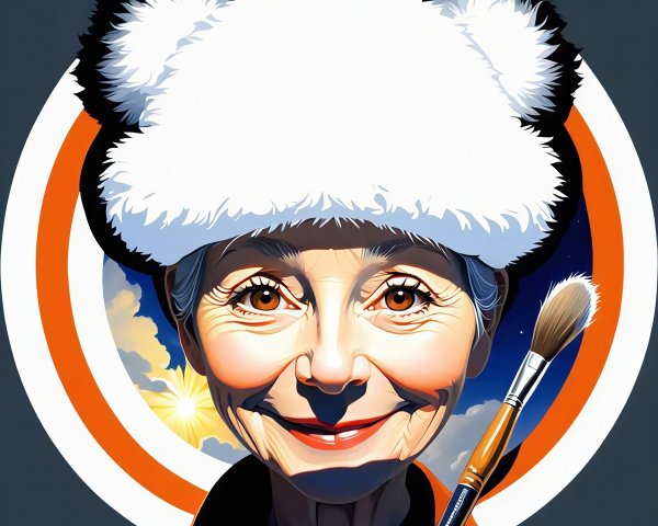 Close-up of an elderly woman's half-face portrait