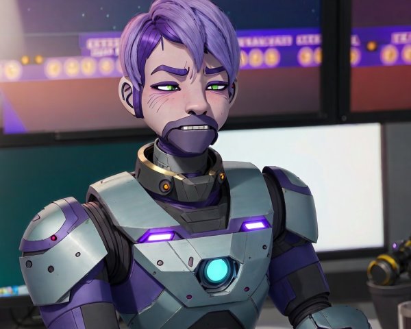 Stylized Animated Character in Futuristic Armor