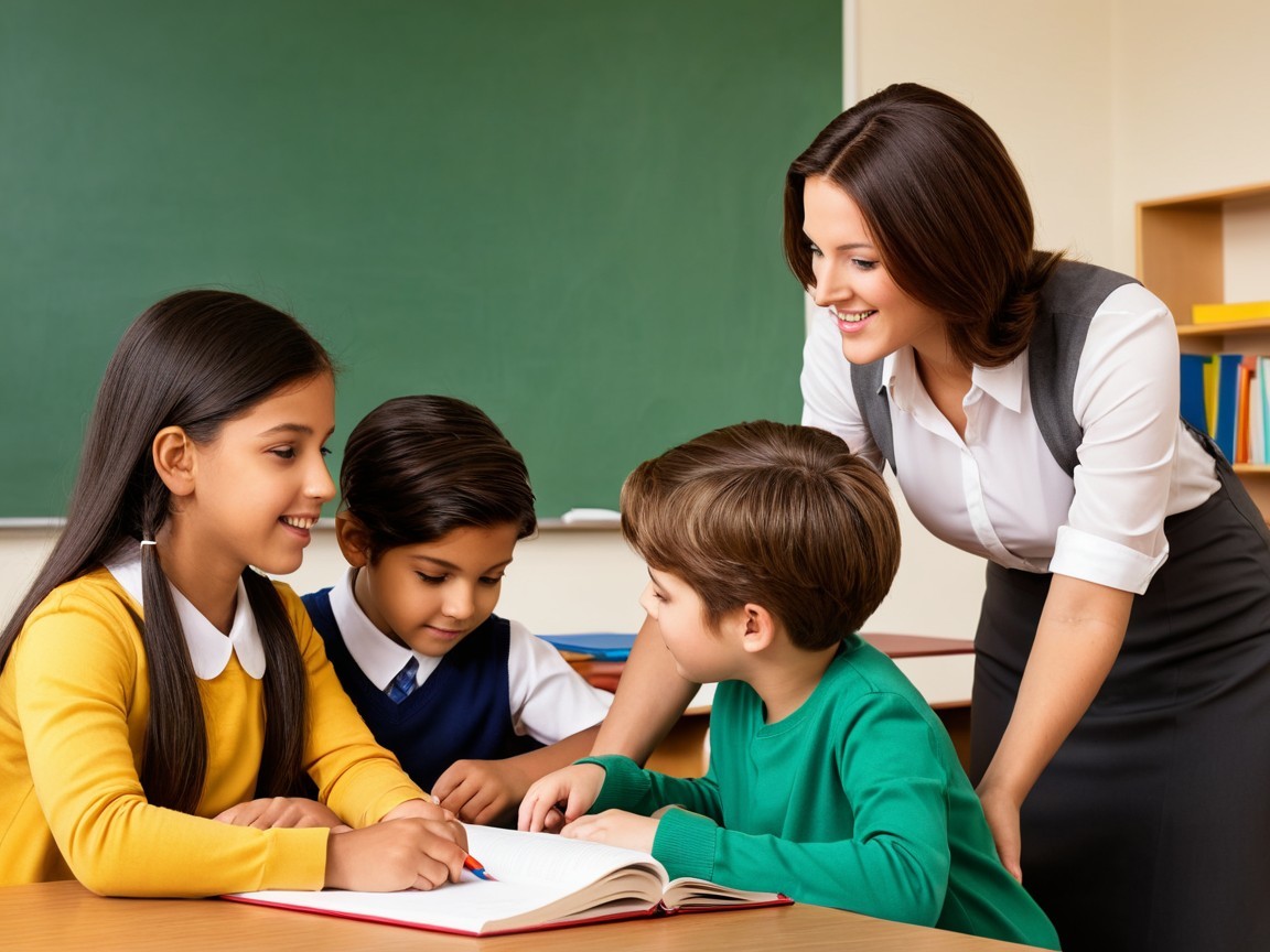 Teacher and Students Engaged in Classroom Activity