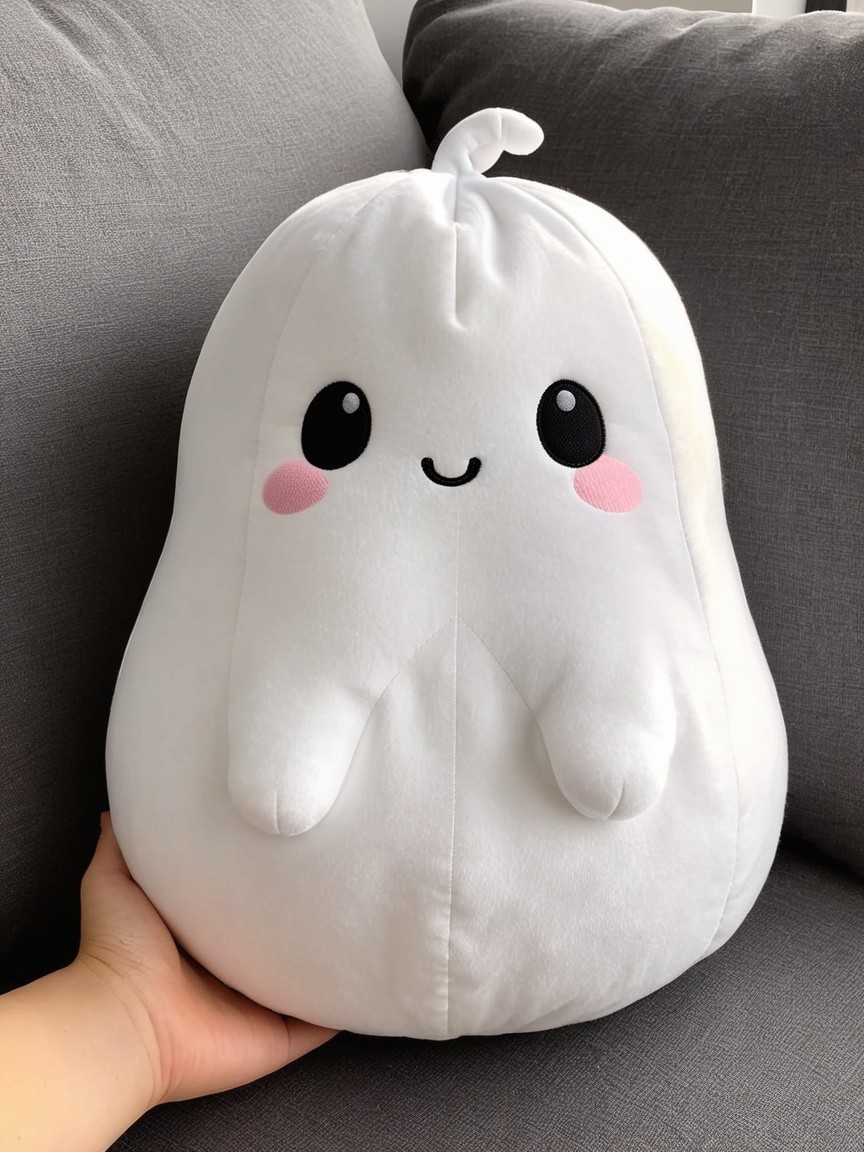 Oversized Ghost Plush Toy with Friendly Features