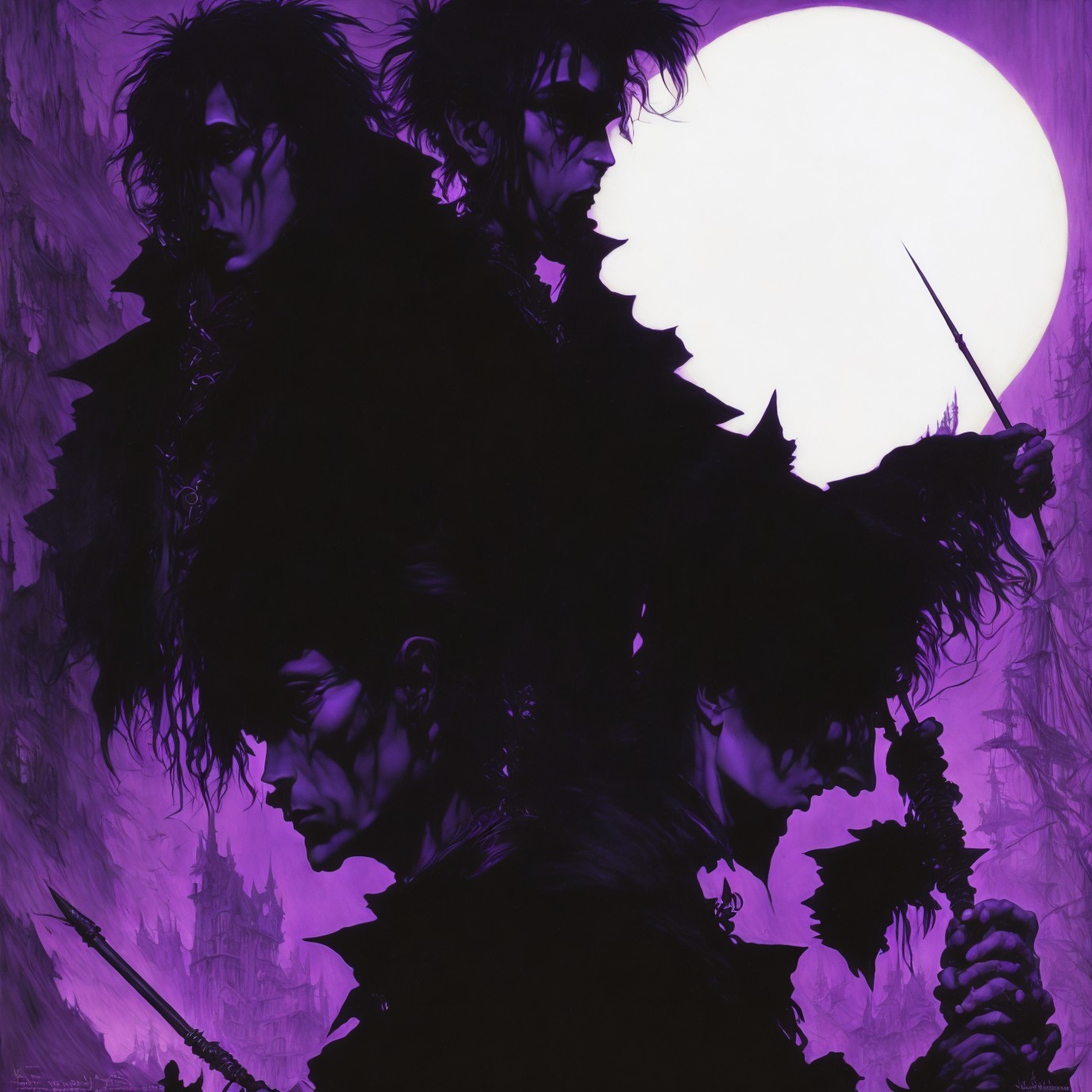 Gothic Digital Painting of Melancholic Male Figures