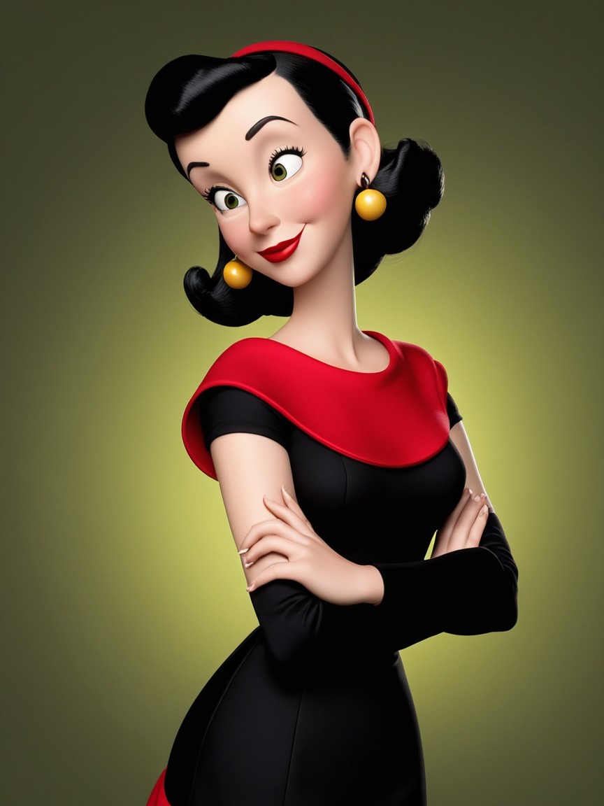 Stylish Animated Character with Retro Flair and Green Background