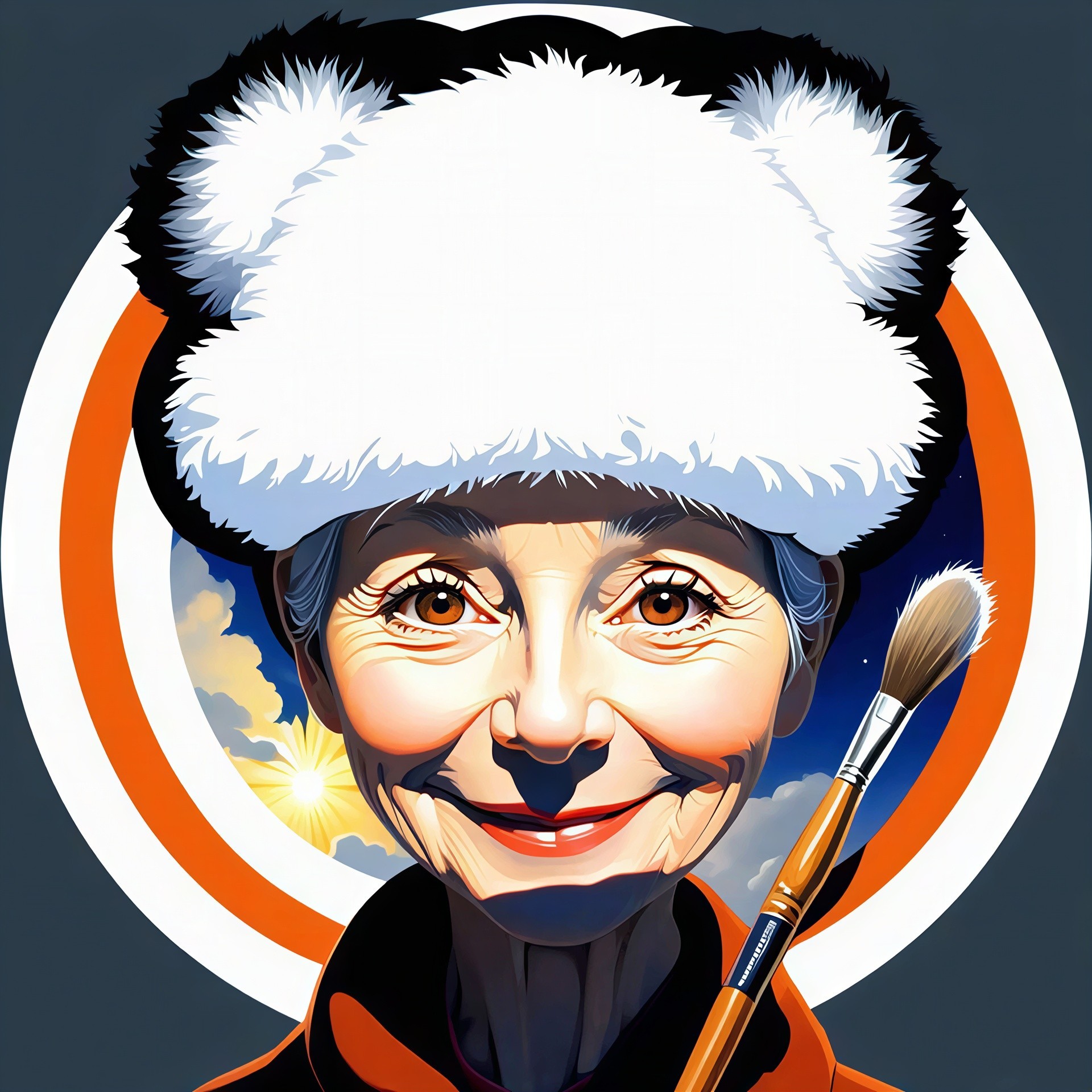 Close-up of an elderly woman's half-face portrait