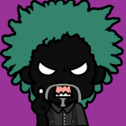 Close-Up of a Demonic Creature with Teal Hair