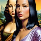 Stylized Mona Lisa Renderings with Vibrant Colors