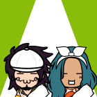 Anime Characters with Closed Eyes on Dark-Green Background