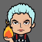 Close-Up of Woman with White Hair and Orange Orb