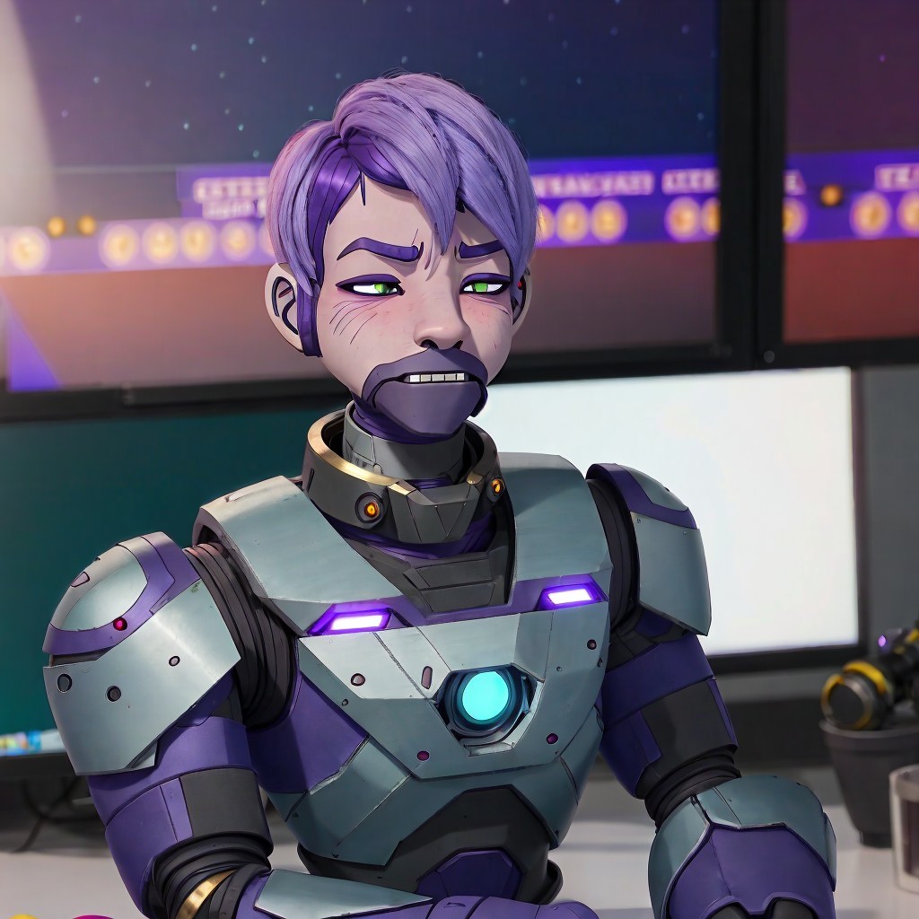 Stylized Animated Character in Futuristic Armor